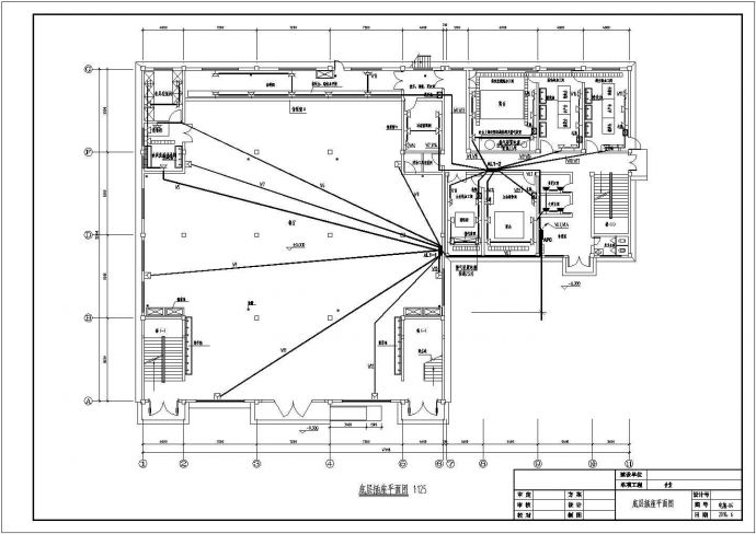 某高中学校二层食堂全套电气设计cad施工图_图1
