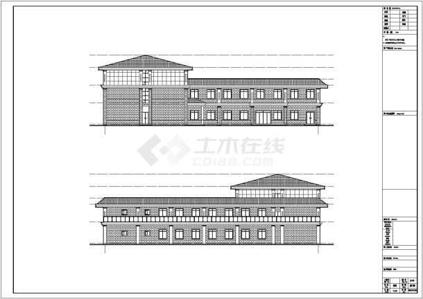 四层框架结构驾校办公楼结构施工图（含建筑图）-图一