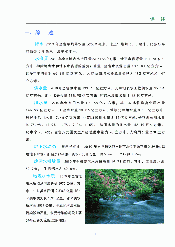 河北省水资源公报2010_图1