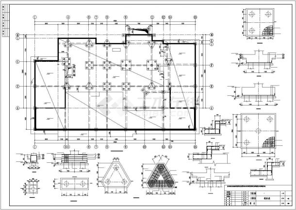 三层框架结构中学食堂结构施工图-图二