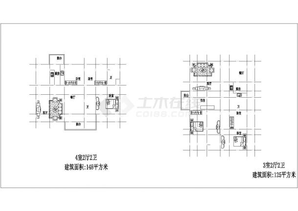 【江苏省】某小区住宅多种户型设计方案图纸-图一