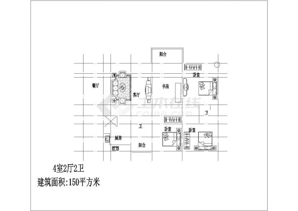 【江苏省】某小区住宅多种户型设计方案图纸-图二