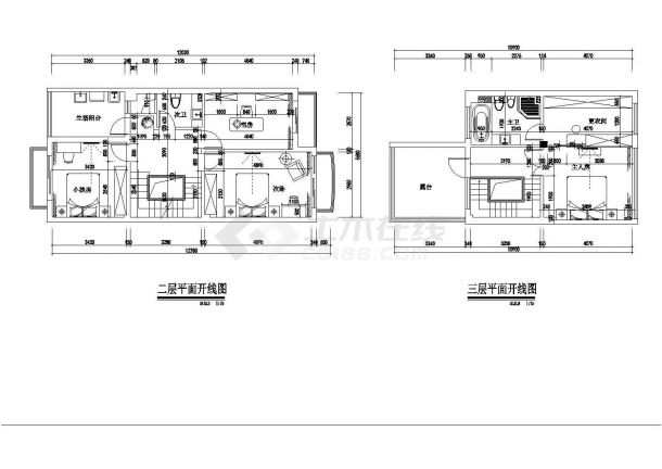 武汉私人别墅装修设计全套图纸（含立面大样）-图二