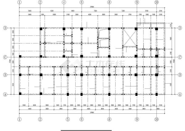 六层框架综合楼结构施工图(平法表示)-图一