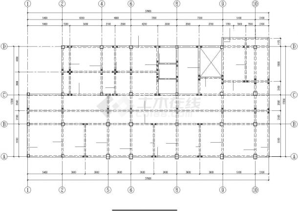 六层框架综合楼结构施工图(平法表示)-图二