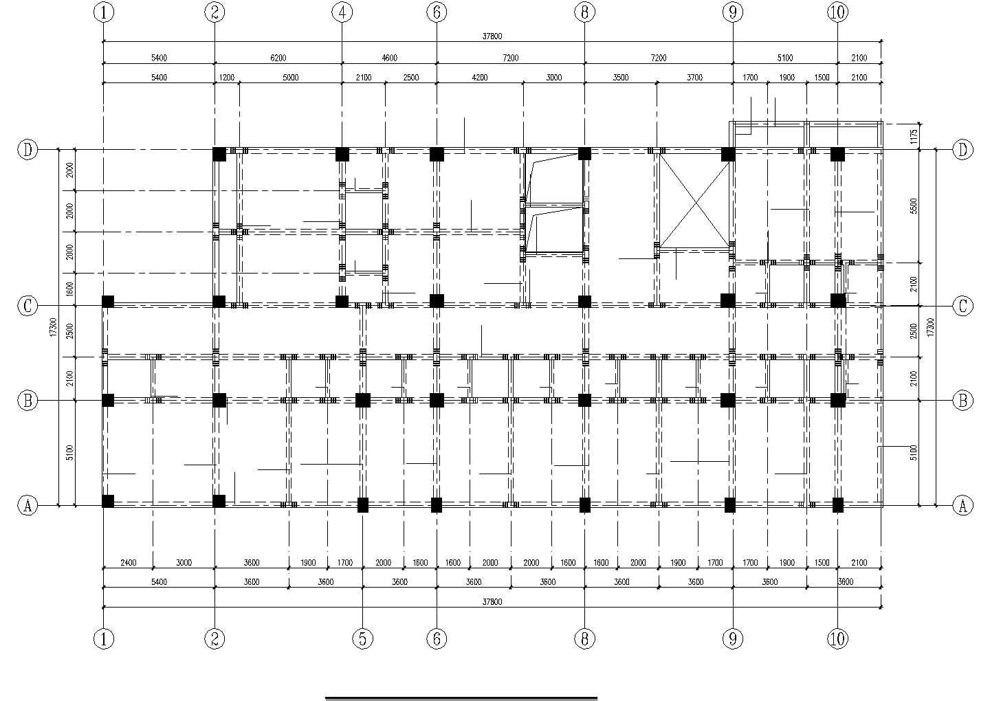 六层框架综合楼结构施工图(平法表示)