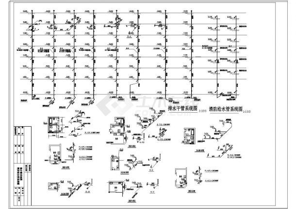 【浙江】某七层住宅楼给排水消防设计图-图二