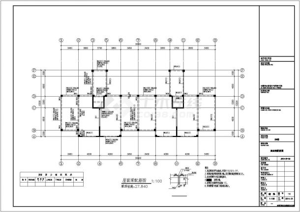 4050平九层框剪结构住宅楼结构施工图（含建筑图）-图一