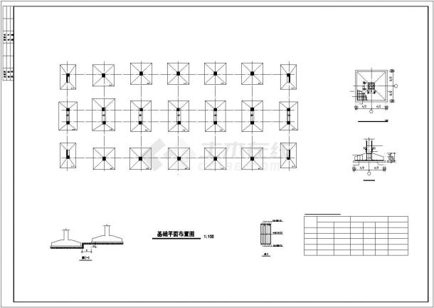 某6层框架剪力墙宿舍楼全套结构设计cad施工图-图一