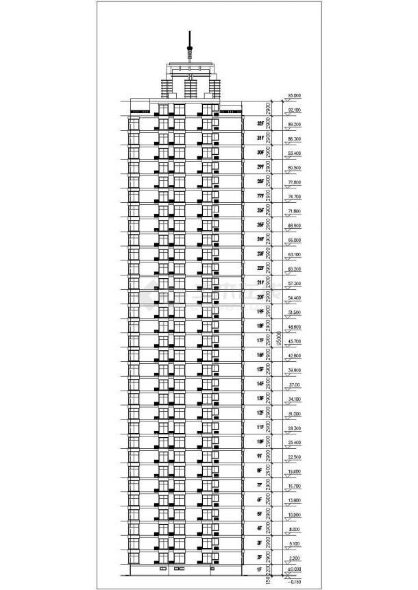 某地区高层住宅建筑图(共6张)-图一