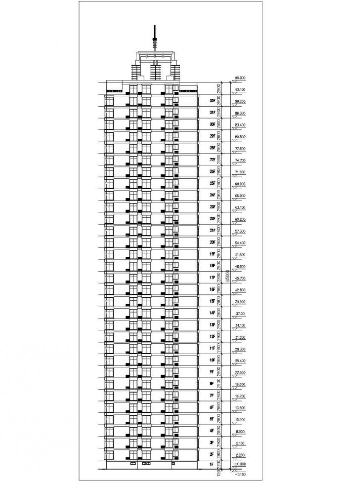 某地区高层住宅建筑图(共6张)_图1