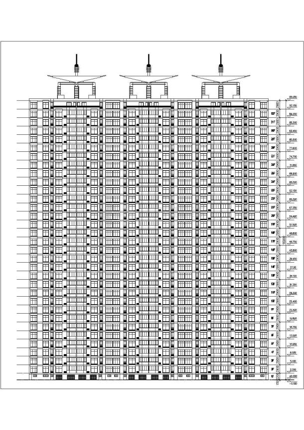 某地区高层住宅建筑图(共6张)-图二