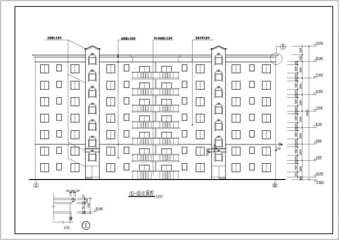 七层砖混结构企业住宅楼建筑施工图纸_图1