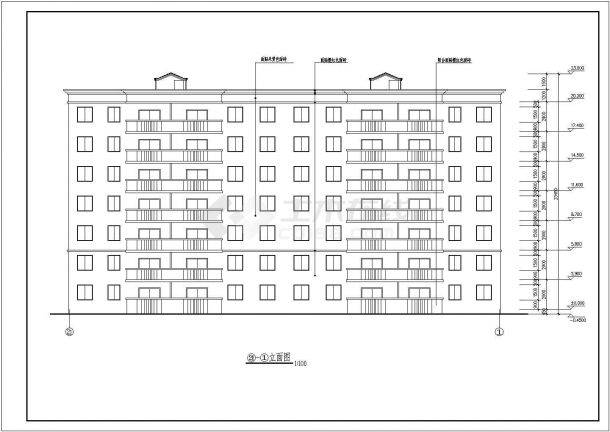 七层砖混结构企业住宅楼建筑施工图纸-图二
