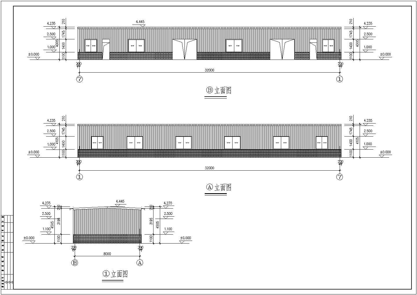 某地区临时厂房建筑图(共7张)