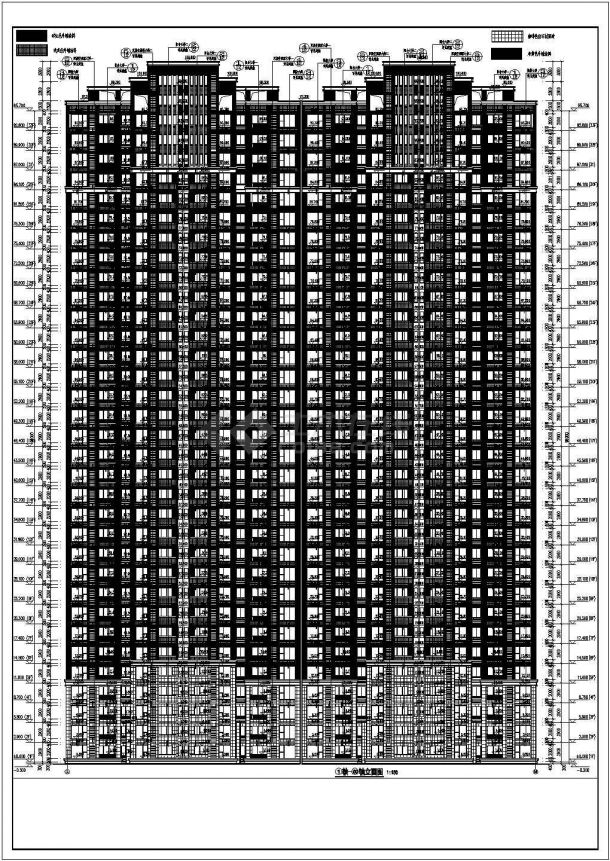 33层住宅楼一梯四户型全套施工图纸-图一