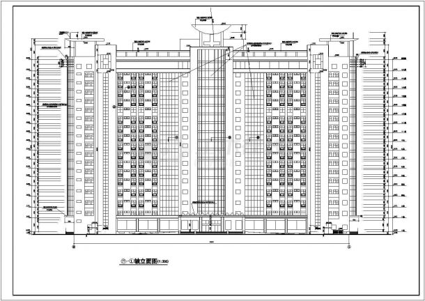 某医院十八层住院部的CAD建筑扩初设计图-图二
