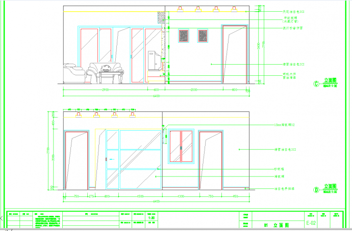 某地某三室两厅装饰施工图CAD图纸_图1