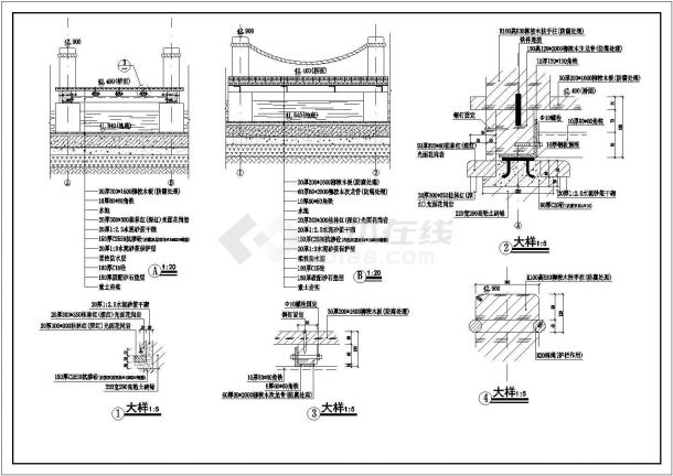 整套旱喷广场景观设计cad施工图纸-图一