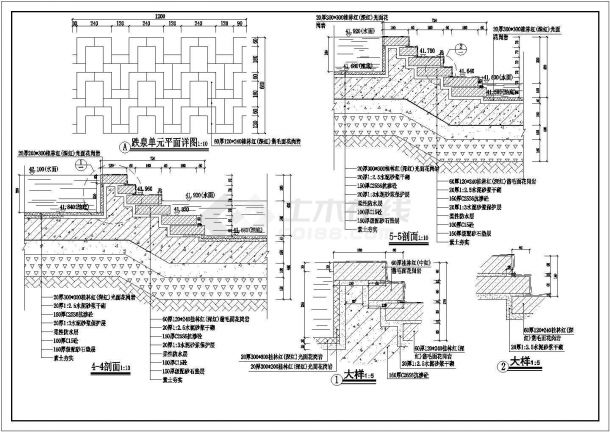 整套旱喷广场景观设计cad施工图纸-图二