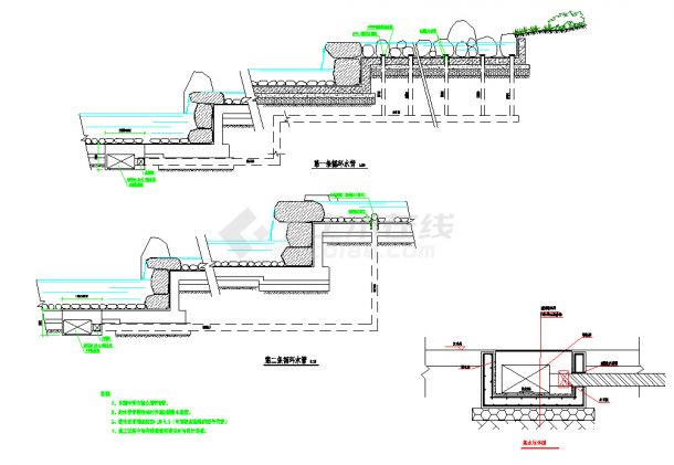 【江苏省】扬州市室外环境景观工程水系循环详图-图一
