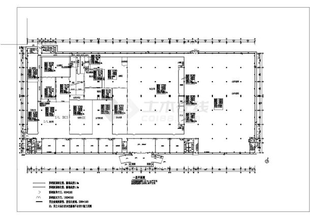 洁净电子厂房空调设计CAD平面布置参考图-图二