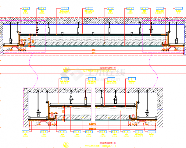 天花线条大样、立面深化施工图-图一