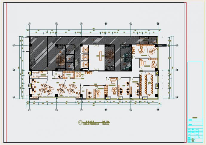 开放明亮现代风格办公空间CAD装饰施工图_图1