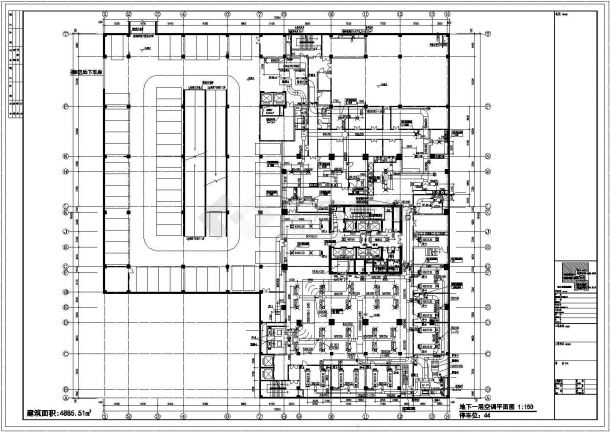 【青岛】某大厦地下车库空调平面图-图二