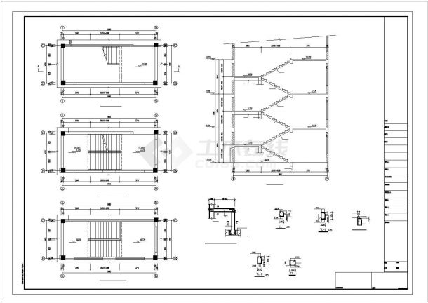 某五层框架教学楼结构施工CAD布置图-图一
