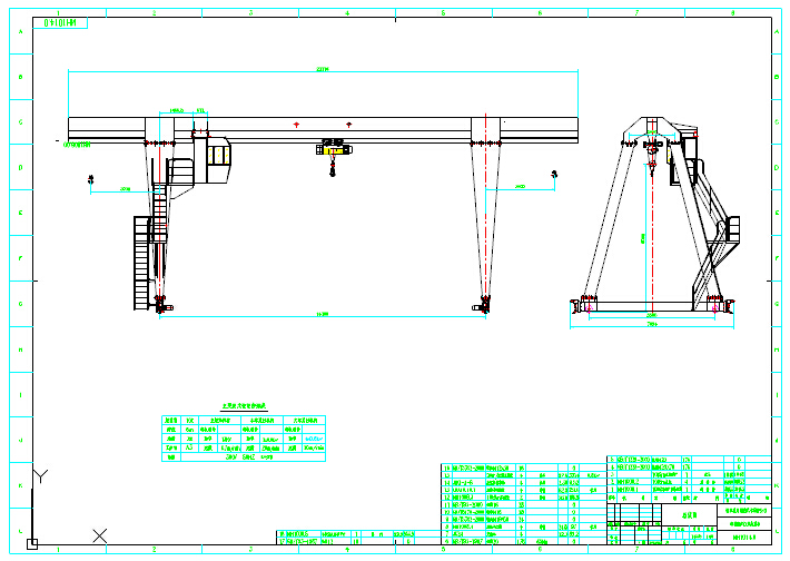 10吨龙门吊CAD图纸（共2张图）