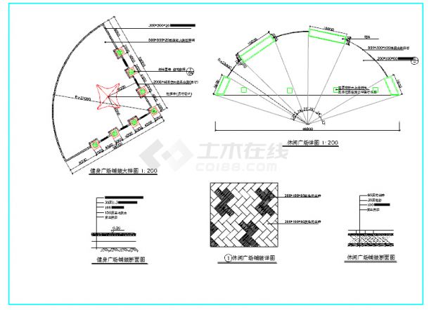 某地绿色小游园景观设计施工图（共5张图）-图二