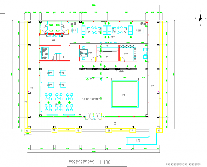 售楼中心装修全套施工图平面立面，效果图_图1