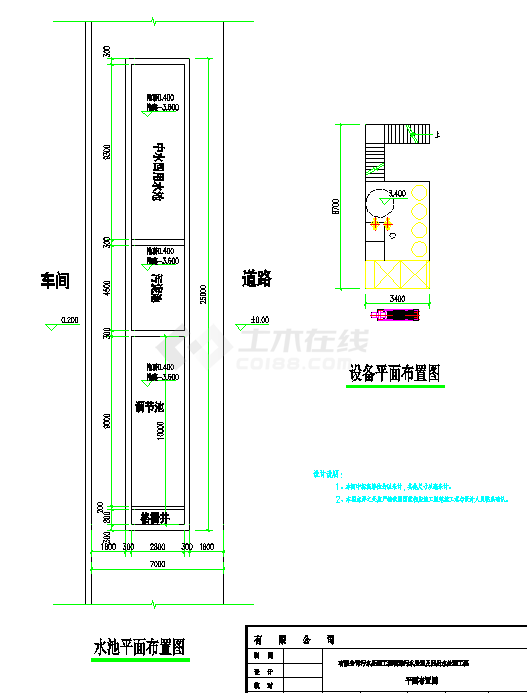 青岛市某污水处理及回用水处理CAD布置图-图二