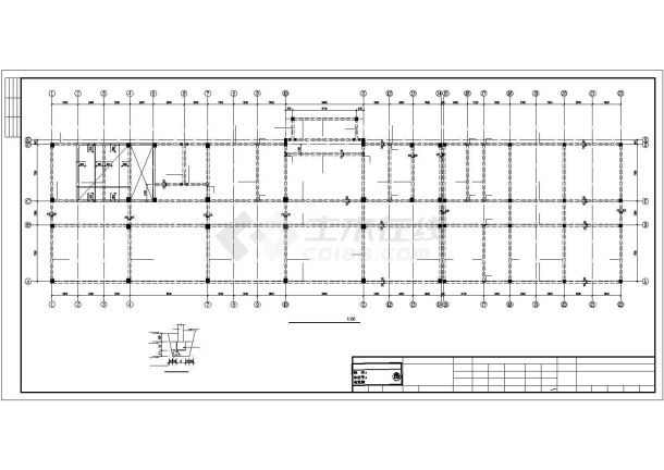 [哈尔滨]框架结构教学楼建筑结构施工图（五层桩基础）-图一