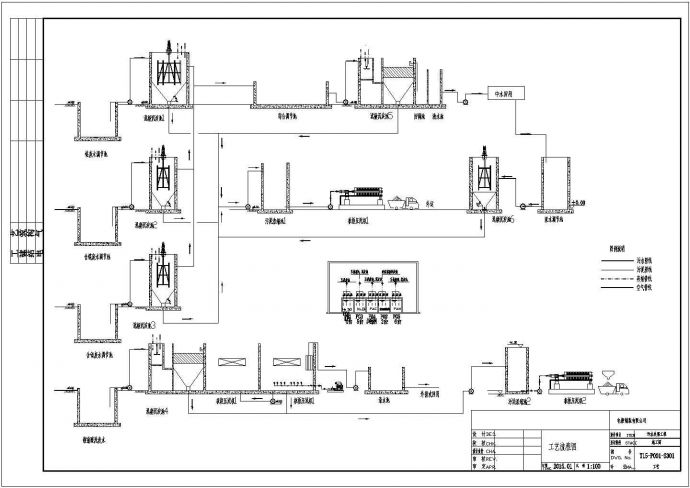 太湖流域电镀废水工艺流程设计图纸_图1