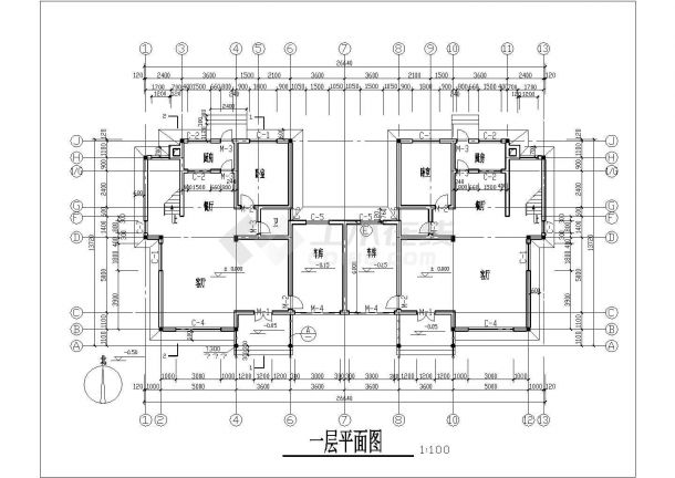 【浙江】某地新农村三层别墅建筑设计图纸-图一