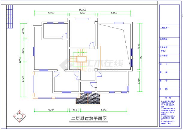 中式复古情怀三层别墅家装施工图（含效果图）-图二