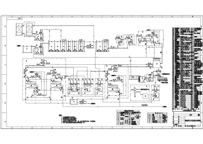 渗滤液处理系统总流程图设计图纸（1张）_图1