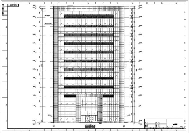某市11层框架办公楼全套建筑设计CAD施工图-图一