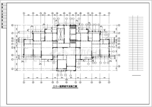 剪力墙住宅结构设计图（26层桩基础）-图二