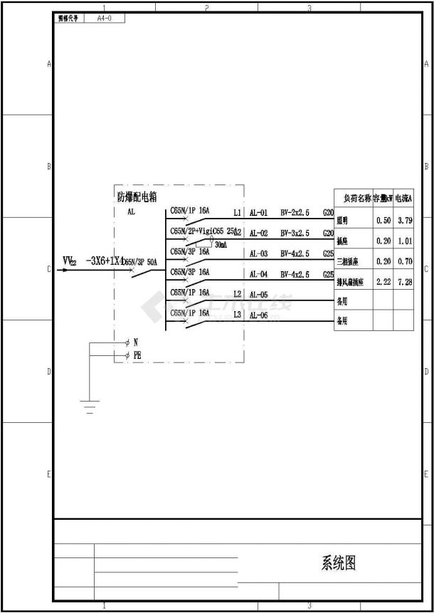 杂品库（含油库）配电设计平面图纸-图二