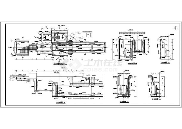 发电水轮机组基础及尾水管配筋图方案-图二