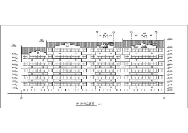 七层小区住宅楼建筑施工设计CAD图纸-图二