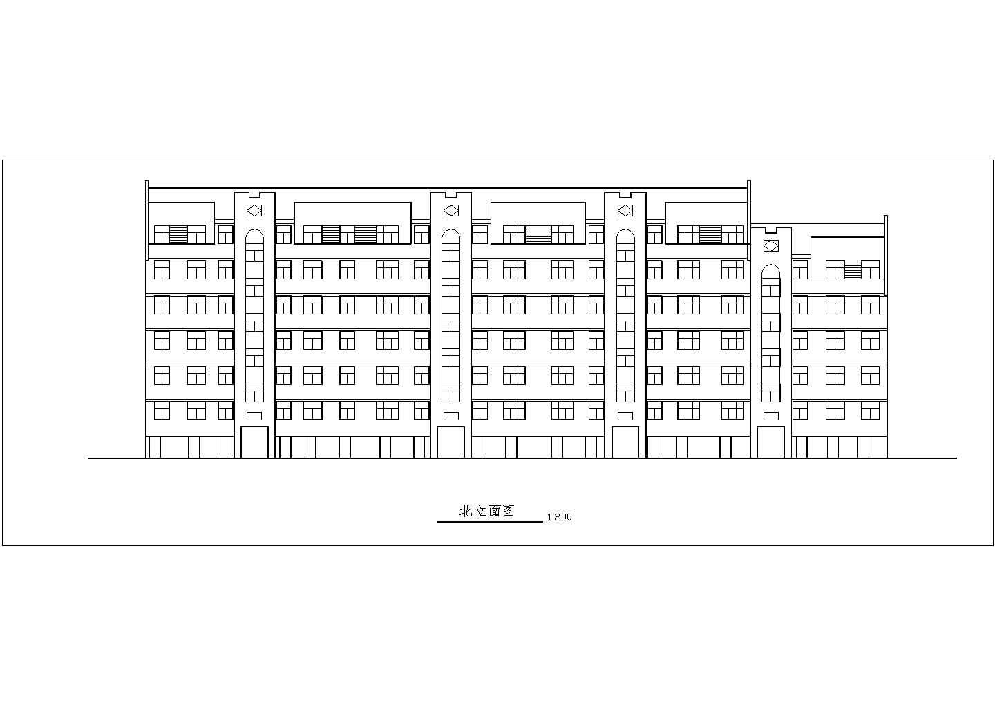 七层小区住宅楼建筑施工设计CAD图纸