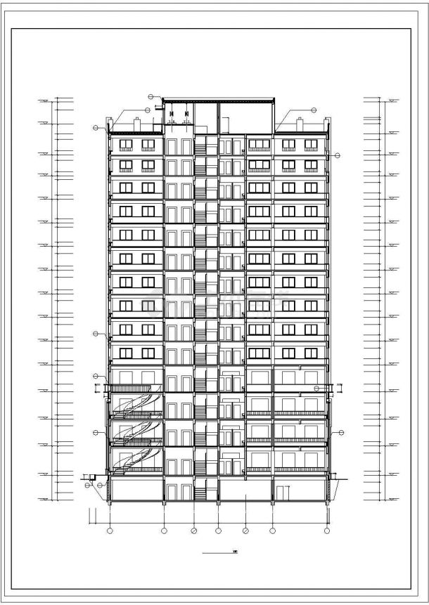 某市高层写字商务楼cad建筑设计施工图-图二