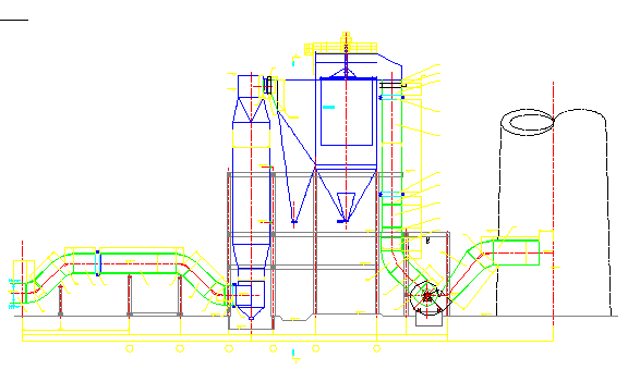 2*130吨锅炉烟气半干法脱硫除尘设计CAD图纸_图1
