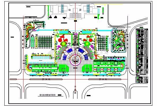 某地火车站广场绿化建筑设计总图-图一