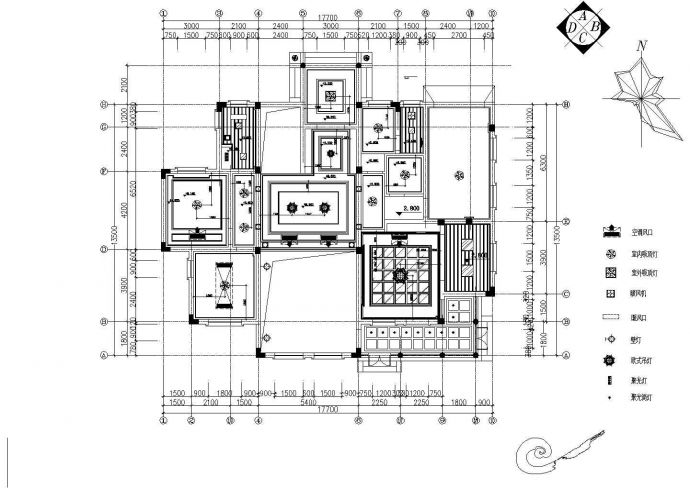 某市区欧式别墅室内设计装修cad施工图_图1
