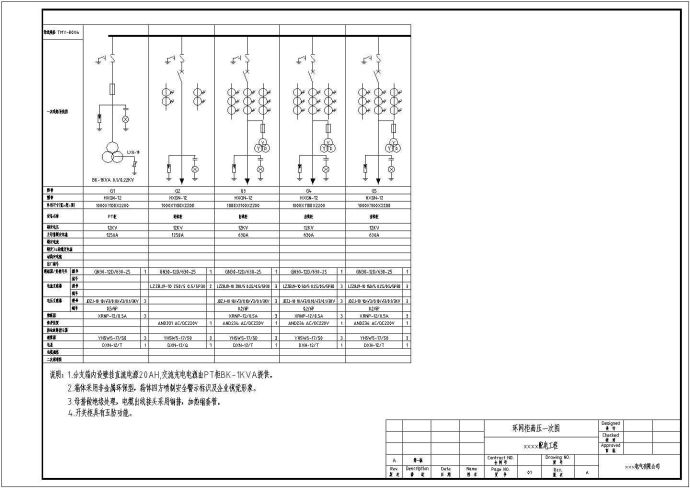 某配电工程11台高压环网柜电气图纸（节点详细）_图1
